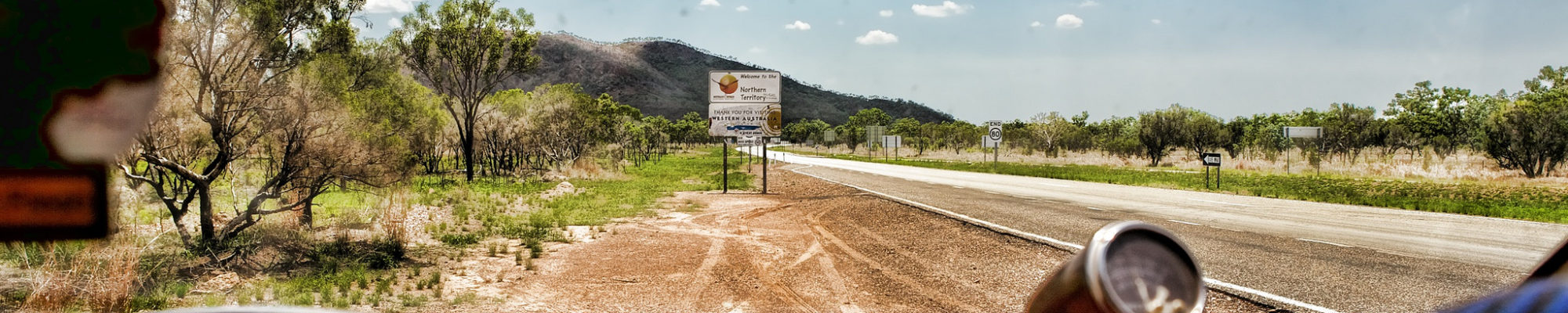 Road trip en Australie, paysage vu d'une voiture