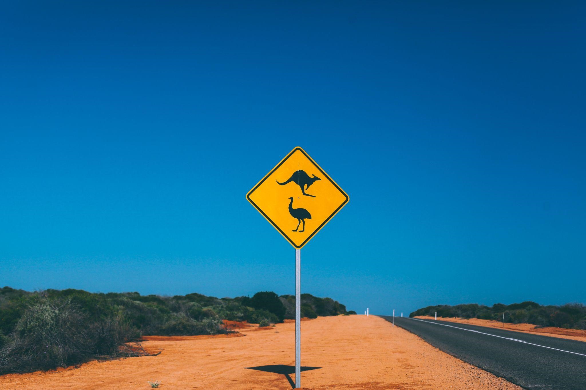 australie route panneau