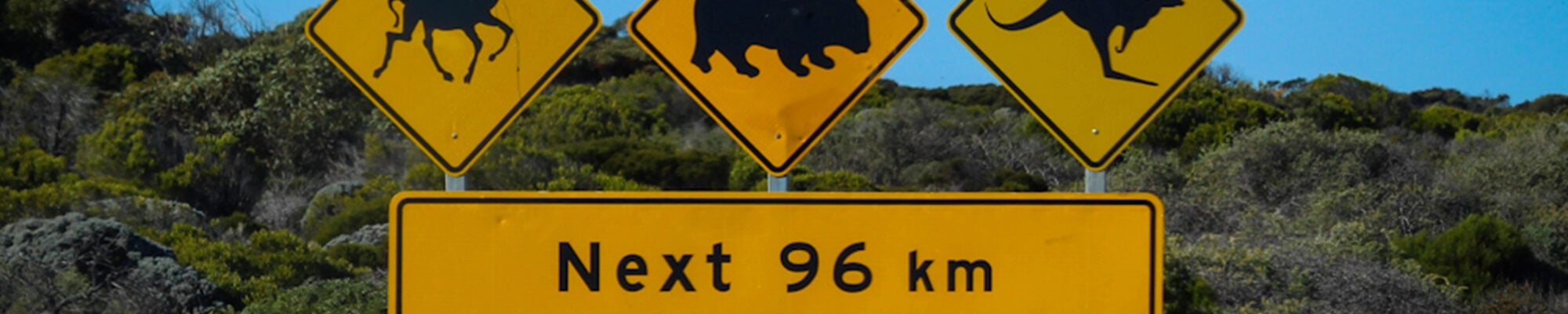 Panneau routier typique Australie