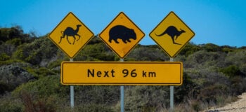 Panneau routier typique Australie